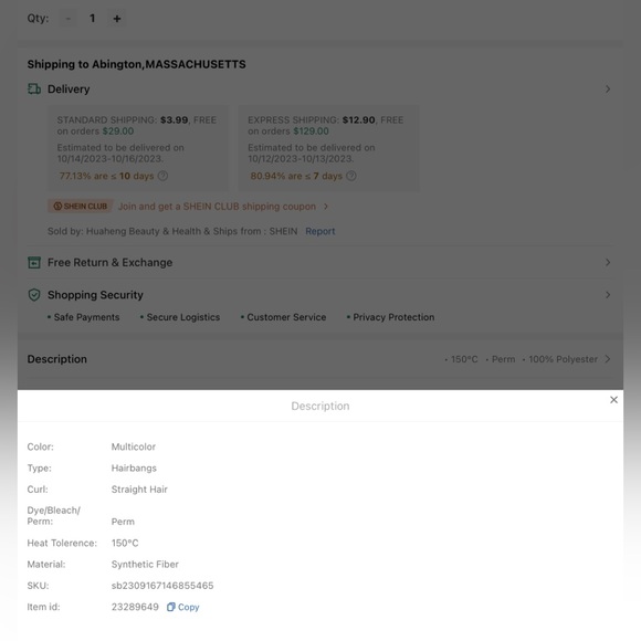 Synthetic Blond Bangs set of 3 - Picture 6 of 6